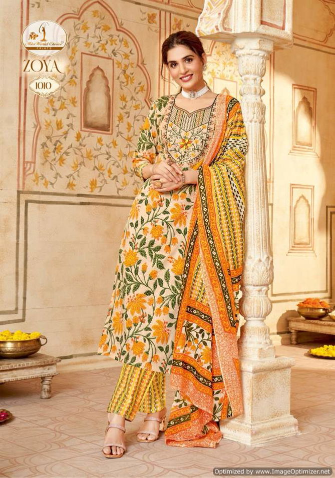 Zoya Vol 1 By Miss World Slub Printed Dress Material Wholesale Shop In Surat